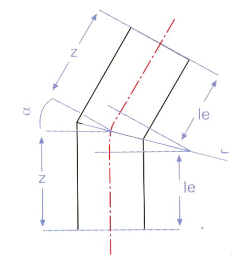 Plan of HDPE Elbow 45 ̊ (P.E.S)