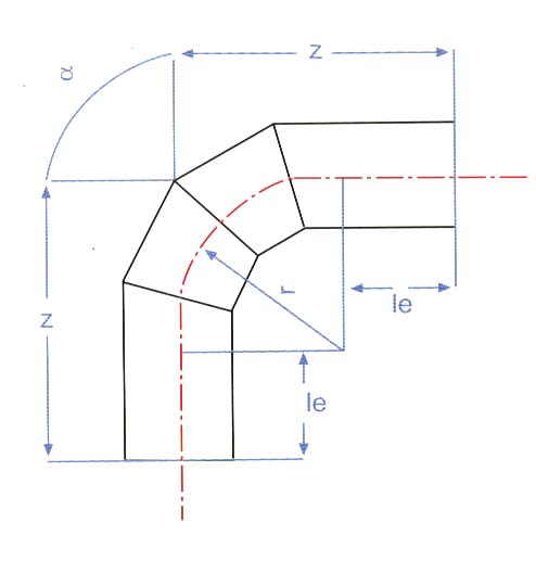 Plan of HDPE Elbow 90 ̊ (P.E.S)